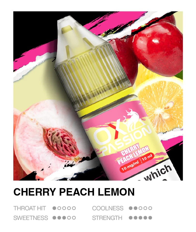 cherry peach lemon ox passion nic salts